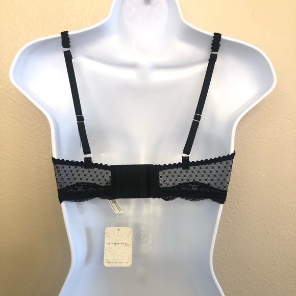 Free People Black Mid Week Dotted Mesh Underwire Bra Size 32D - Picture 6 of 12